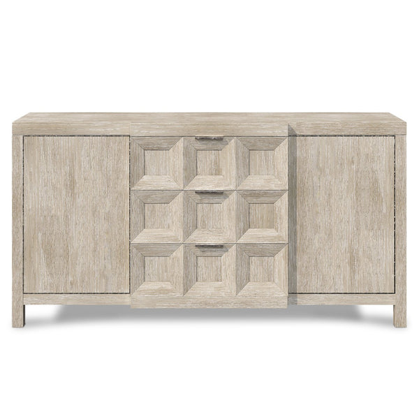 Bernhardt Bernhardt Prado Buffet With Tawny Ash & Bright Graphite Accents, Cast-Resin Coffered Drawers, Storage 324132A