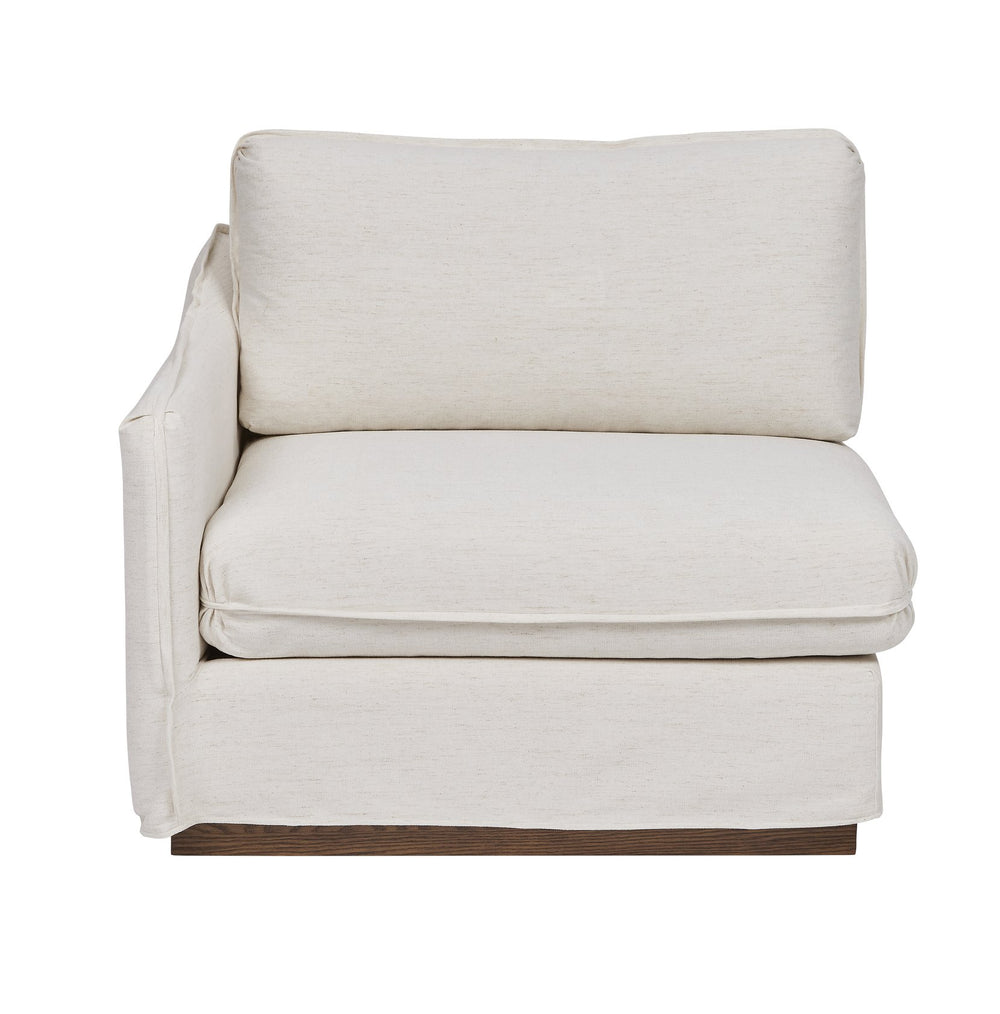 A.R.T. Furniture Alias Raf Chair - Transitional Design With Light Oak Finish, Cozy Down Cushions & Luxurious Slipcover White Slipcover In A Polyester,Linen Blend Fabric,In A Vanilla Coloration 761509-5302
