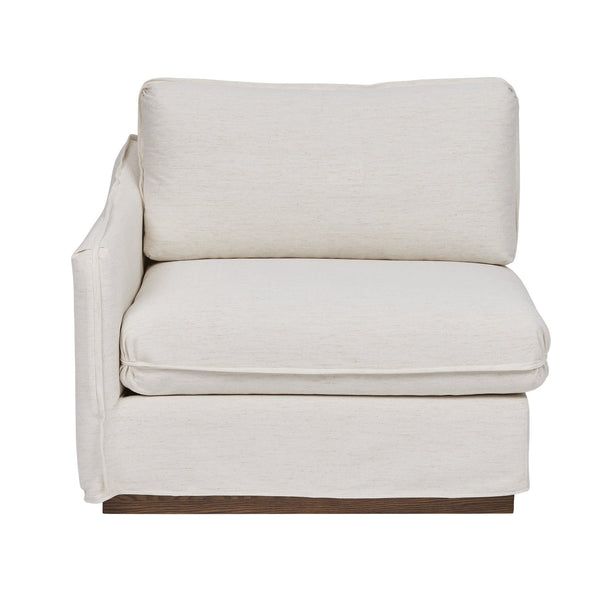 A.R.T. Furniture Alias Raf Chair - Transitional Design With Light Oak Finish, Cozy Down Cushions & Luxurious Slipcover White Slipcover In A Polyester,Linen Blend Fabric,In A Vanilla Coloration 761509-5302