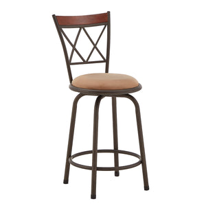 Homelegance By Top-Line Donaghy Double X-Back Wood Trim Adjustable Stools (Set of 3) Bronze Engineered Wood