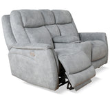 Parker House Parker Living Linus - Hudson Grey Zero Gravity Power Reclining Console Loveseat Hudson Grey 100% Polyester (S) MLIN#822CPHZ-HGY