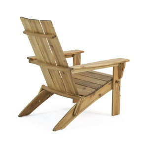 English Elm Zuma Solid Acacia Foldable Adirondack Chair Rustic Outdoor Lounger for Deck or Patio Natural 68319.00NTLS