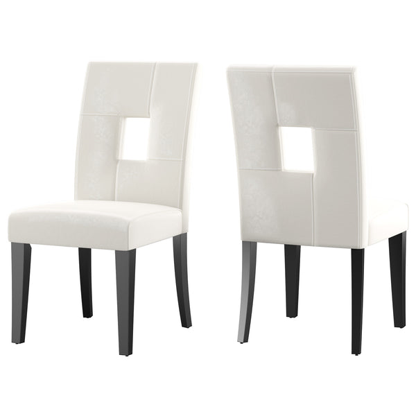 Homelegance By Top-Line Adalynn Keyhole Back Dining Chairs (Set of 2) Black Rubberwood