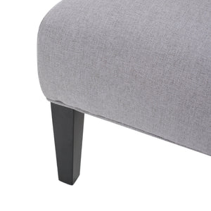 English Elm Accent Chair with Rubberwood Legs Plush Upholstered Seat for Living Room or Bedroom Light Grey 57764.00LGY