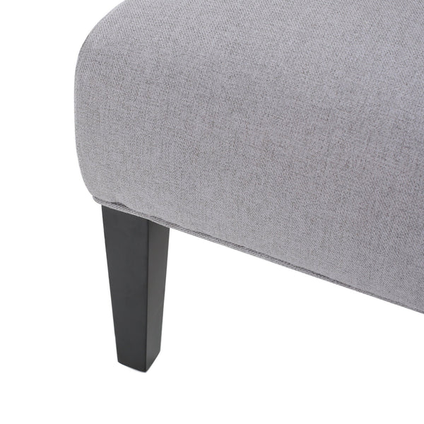 English Elm Accent Chair with Rubberwood Legs Plush Upholstered Seat for Living Room or Bedroom Light Grey 57764.00LGY