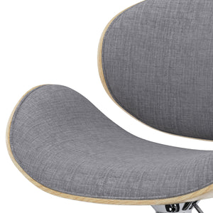 English Elm Marana Adjustable Swivel Bar Stool - Modern Bentwood Design In Light Grey For Ultimate Comfort B136P158933