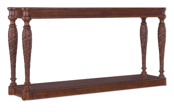 Hooker Furniture Charleston Maraschino Cherry Console Table With Carved Leaf Legs, Solid-Edge Top & Finished All Sides — Elegant Hallway Focal Point 6750-80451-85