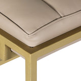 Christopher Knight Home® - Noble House - Riebe Contemporary Handmade Channel Stitch Ottoman Bench, Dark Cream and Matte Gold