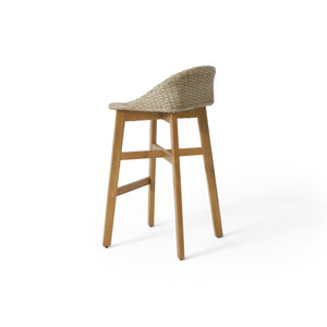 English Elm Christopher Knight Home® - CALERA Beeson 30" Barstool Set of 2 — Acacia Wood Legs, Water-Resistant Wicker Seats, 300 lb Capacity 73532.00MLBRN