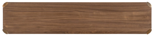 Hooker Furniture Eleana Walnut Entertainment Console With Solar-Bronze Glass, Wire Management & Self-Closing Drawers 7252-55484-85