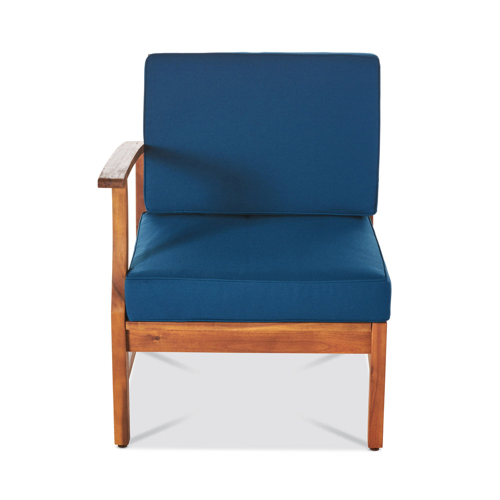 English Elm Perla Armless Accent Chair Tailored Low Profile Upholstered Seat for Living Room Blue 58941.00L-R-CON-M2BLU