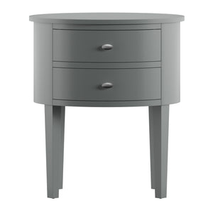 Homelegance By Top-Line Tallon 2-Drawer Oval Wood Accent Table Grey Wood
