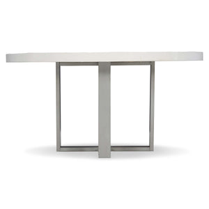 Bernhardt Bernhardt Logan Square Round Cast Concrete Dining Table, Bone Top & Gray Mist Steel Base, 54" K1416