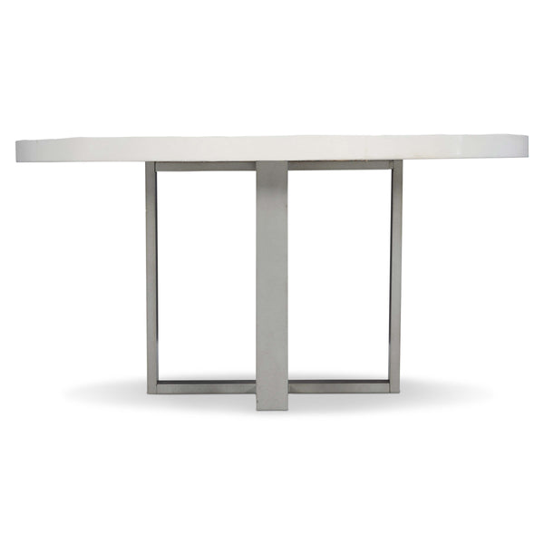 Bernhardt Bernhardt Logan Square Round Cast Concrete Dining Table, Bone Top & Gray Mist Steel Base, 54" K1416