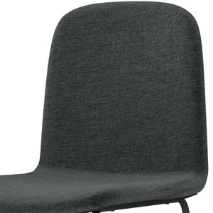English Elm Wilcox Curved Padded Dining Chairs Set of 2 in Charcoal Grey – Upholstered Comfort on Metal Legs B136P159656