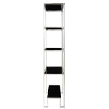 Homelegance By Top-Line Werner Black and Chrome Metal 4-Shelf Bookcase Nickel Metal