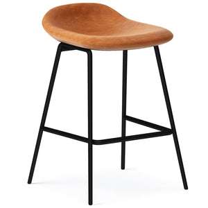 English Elm Dafney - Stylish Counter Height Stool Set Of 2 In Durable Camel Brown Vegan Leather For Urban Living B136P158579