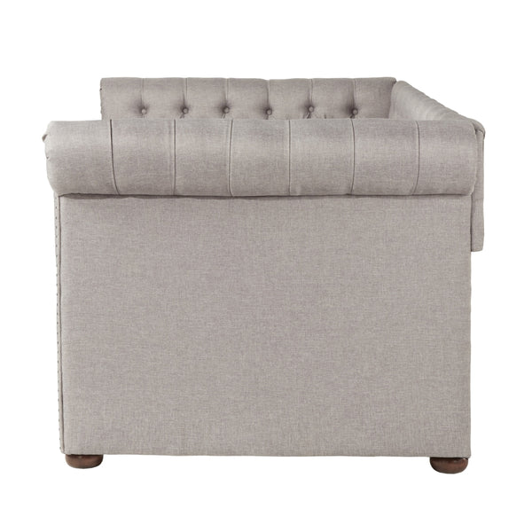 Homelegance By Top-Line Pietro Chesterfield Daybed Grey Linen