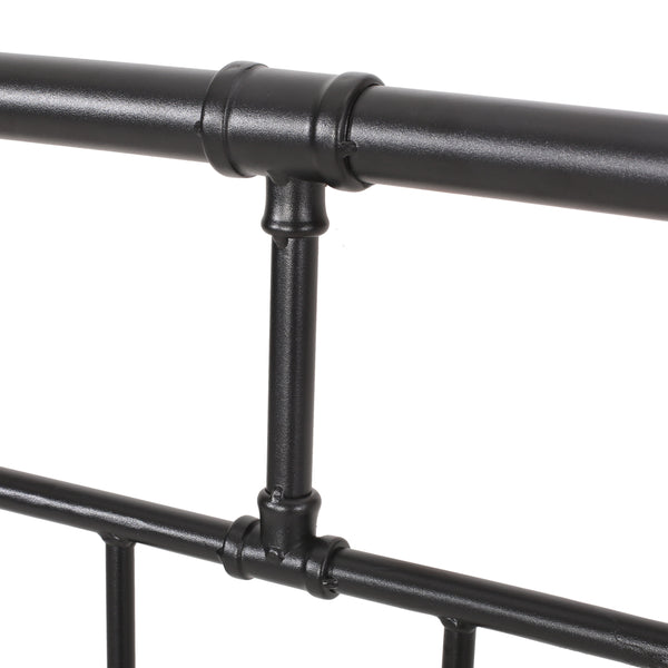 English Elm Christopher Knight Home® - KING Metal King Size Headboard in Flat Black Iron with Piped Accents, Industrial Elegance, Sturdy Design 66821.00FBLK