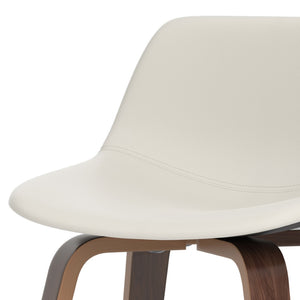 English Elm Randolph Mid-Century Modern Bentwood Stools Set Of 2 - Stylish Faux Leather & Chrome Footrest B136P159442-GIGA