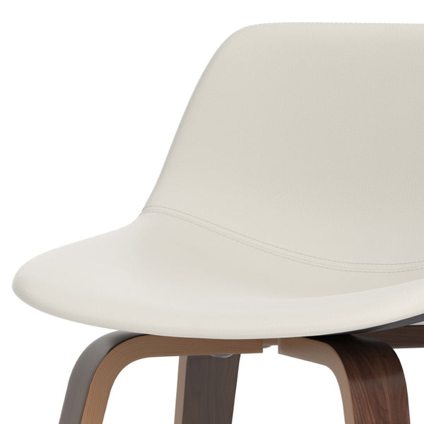 English Elm Randolph Mid-Century Modern Bentwood Stools Set Of 2 - Stylish Faux Leather & Chrome Footrest B136P159442-GIGA