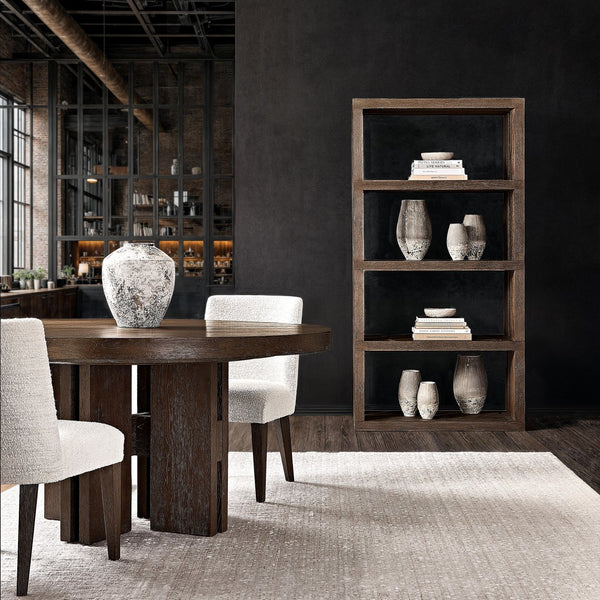 Bernhardt Bernhardt Outline Etagere With Wire‑Brushed Oak Cassel Finish, Geometric Shelves 40"W X 78"H 360816