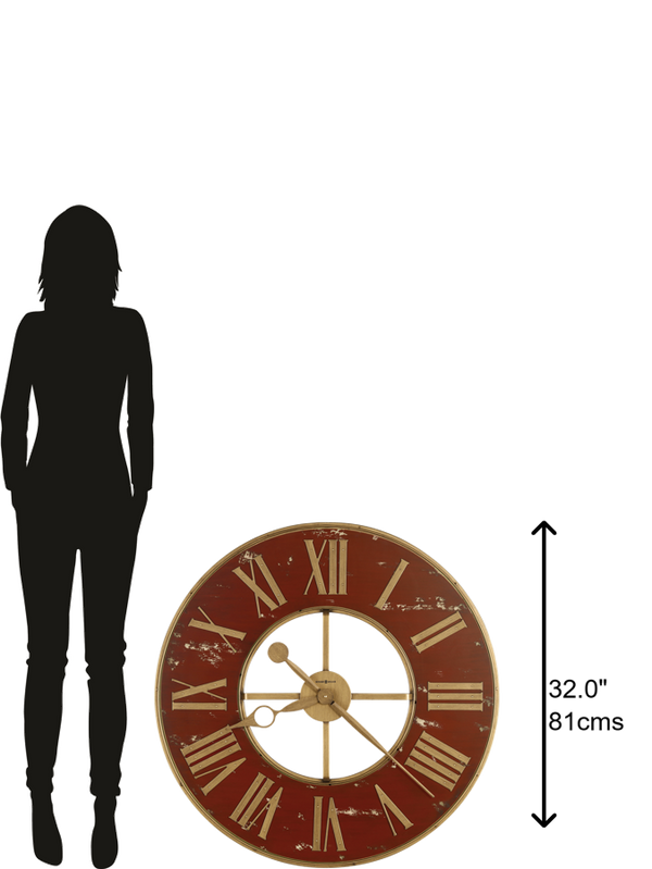 Hekman Furniture 625649 Boris Oversized Wall Clock - Antique Brass Design, Durable Quartz Movement, Home Essential Decor  Boris Wall Clock 625649