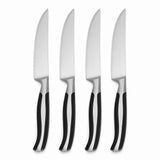 Oneida Contour 4-Piece Steak Knife Set with Sleek Black Handles, Dishwasher Safe