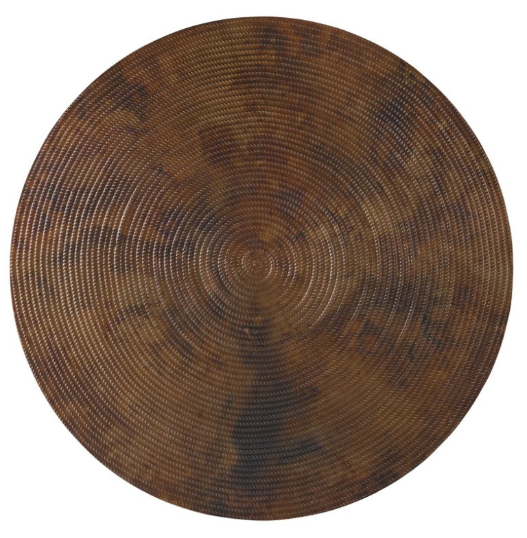 Hooker Furniture Parkcrest Aged Copper Round Cocktail Table With Forged Metal Base, Rustic-Modern Centerpiece Accent 5527-80111-COR