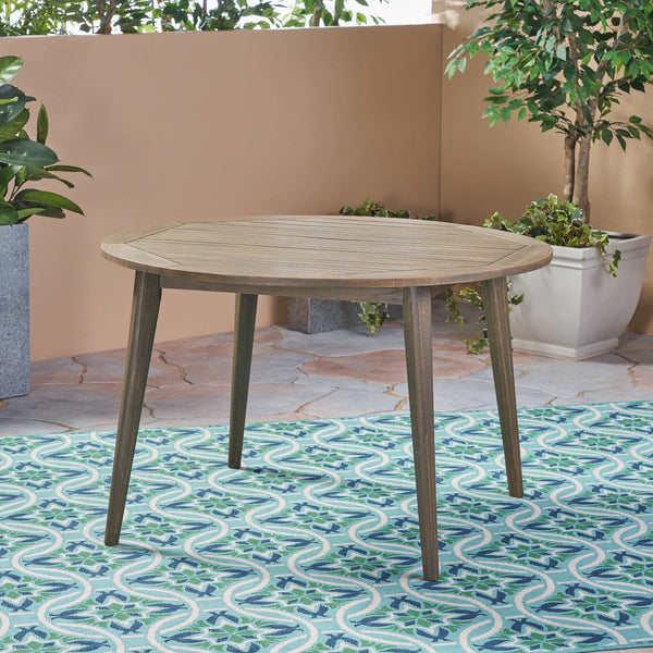 English Elm Stamford Solid Acacia Outdoor Square Dining Table Seats Four with Gray Modern Finish 63119.00GRY