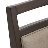 Homelegance By Top-Line Ramiro Espresso and Grey Linen Dining Chair (Set of 2) Brown Rubberwood