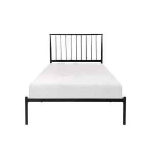 Homelegance By Top-Line Dante Metal Platform Bed with Curved Metal Headboard Black Metal