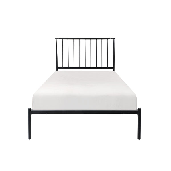 Homelegance By Top-Line Dante Metal Platform Bed with Curved Metal Headboard Black Metal