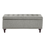 Homelegance By Top-Line Lyon Tufted Storage Bench Grey Polyester