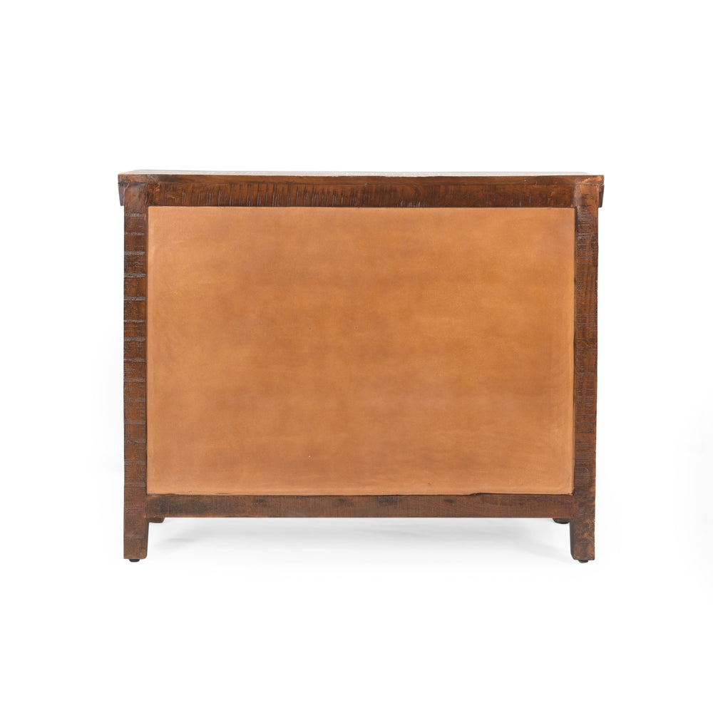 English Elm Christopher Knight Home® - Wd. Recycled Cabinet - Handcrafted Mango Wood Slatted Boho Storage Cabinet with Distressed Finish, Crescent Handles 66629.00