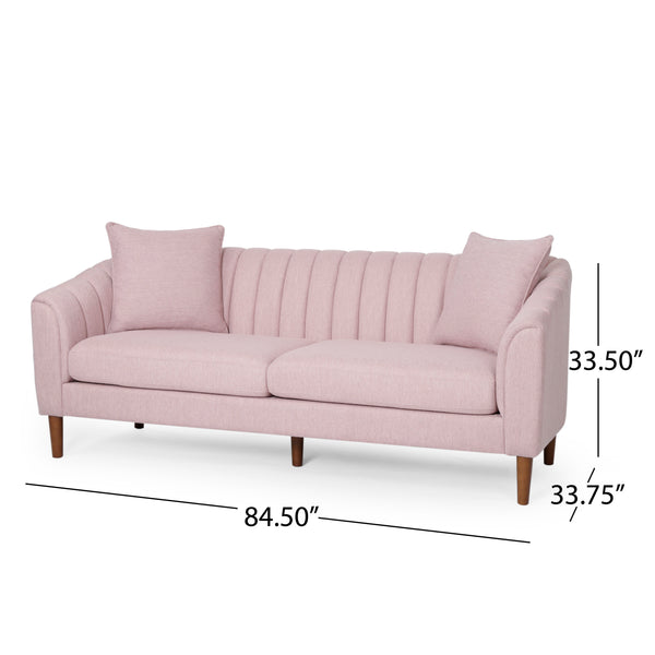 English Elm Christopher Knight Home® - 3-Seater Sofa In Blush Fabric - Contemporary Design With Tufted Accents And Cozy Pillows For Comfort 66957.00ALBLSH_66957.00BLBLSH