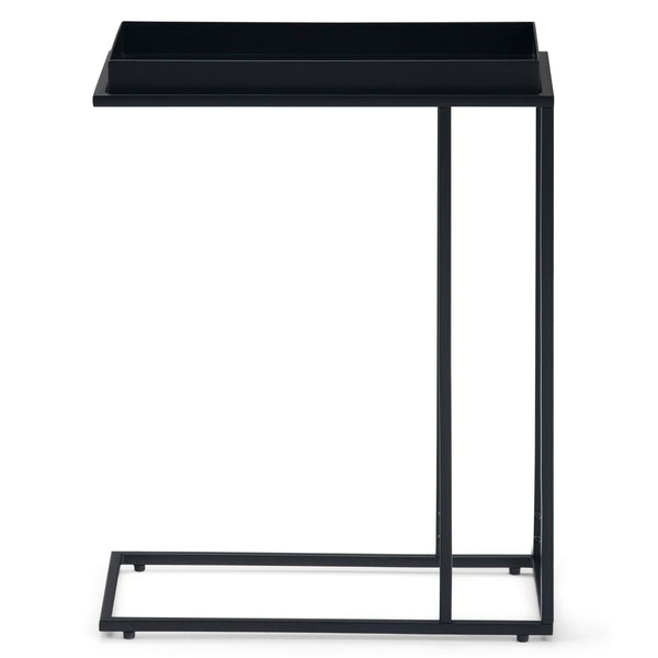 English Elm Garner Modern Industrial Tray Top C Side Table in Black - Handcrafted Metal, Removable Serving Tray, Versatile End/Table 23.2" H B136P158669