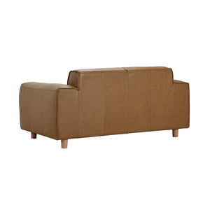 Porter Designs Porter Nerio Luxurious Top-grain Camel Leather Loveseat With Modern Design For Contemporary Spaces Brown Leather 02-204-02-6587