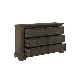 A.R.T. Furniture Heritage Hill Dresser - Elegant Acacia & White Oak Storage Solution With Antique Pewter Hardware Brown Six (6) Drawers For Storage (Interior Drawers, 26”W X 13.5”D X 7.2”H) 341130-2816