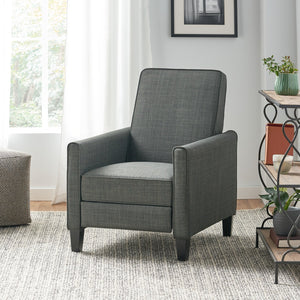 English Elm Christopher Knight Home® - Dark Grey Linen Push Back Chair with Plush Ergonomic Padding, Durable Frame & Breathable Linen Finish 52422.00FPGRN
