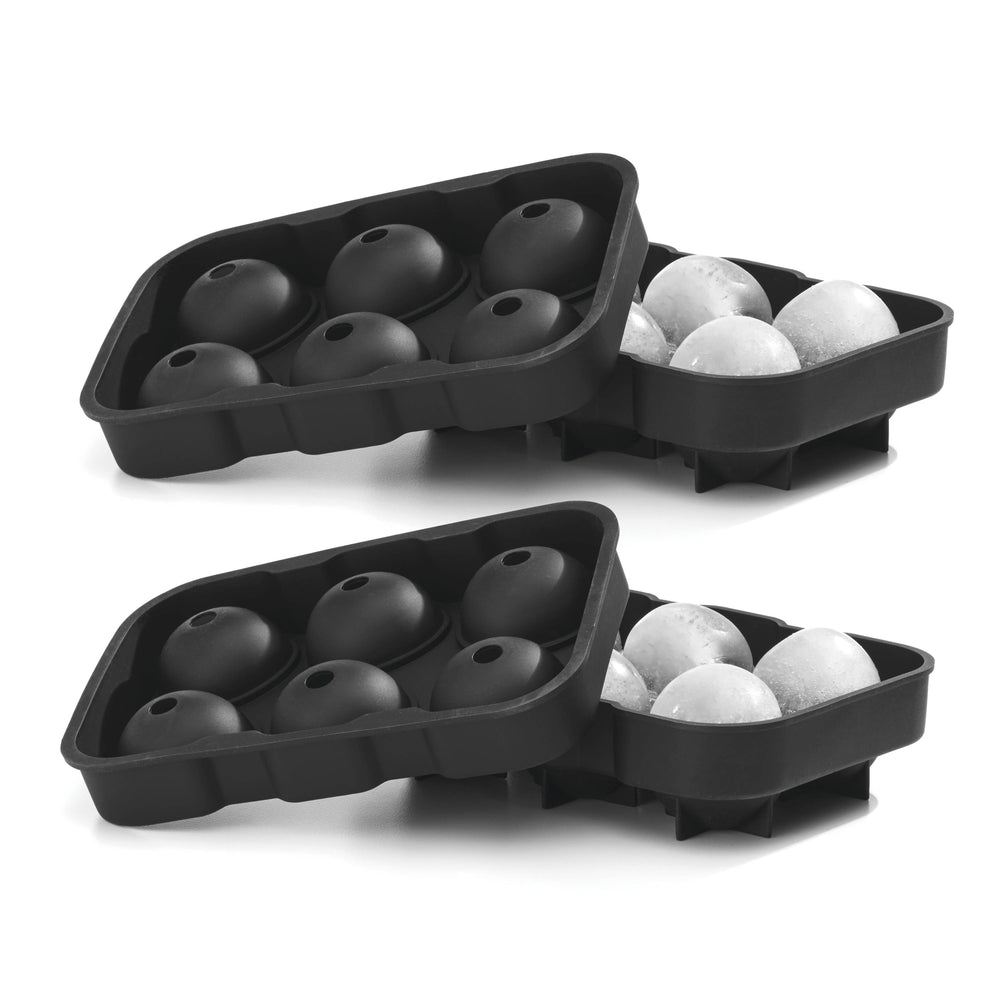 Lenox Cambridge 6-Sphere Black Silicone Ice Mold, Set of 2 NO COLOR METAL EHGR5BKCB2DS