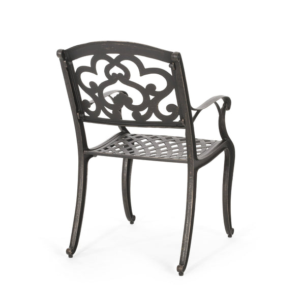 English Elm Christopher Knight Home® - AUSTIN Cast Aluminum Dining Chairs Set of 2 in Copper Patina — Rust‑Resistant, Cloud Back Design, Comfy Seats 60096.00SCOP