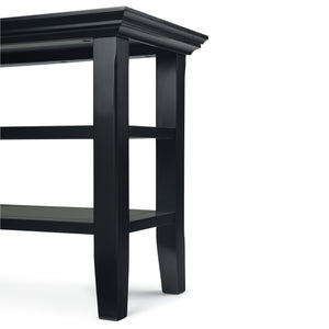 English Elm Acadian Solid Wood Narrow Side Table In Black - Stylish, Versatile Design With Open Shelves For Storage B136P159693