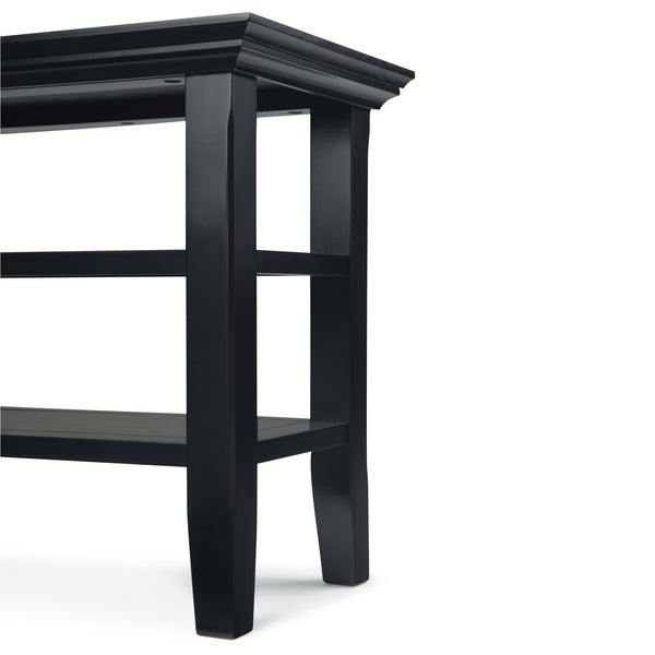English Elm Acadian Solid Wood Narrow Side Table In Black - Stylish, Versatile Design With Open Shelves For Storage B136P159693
