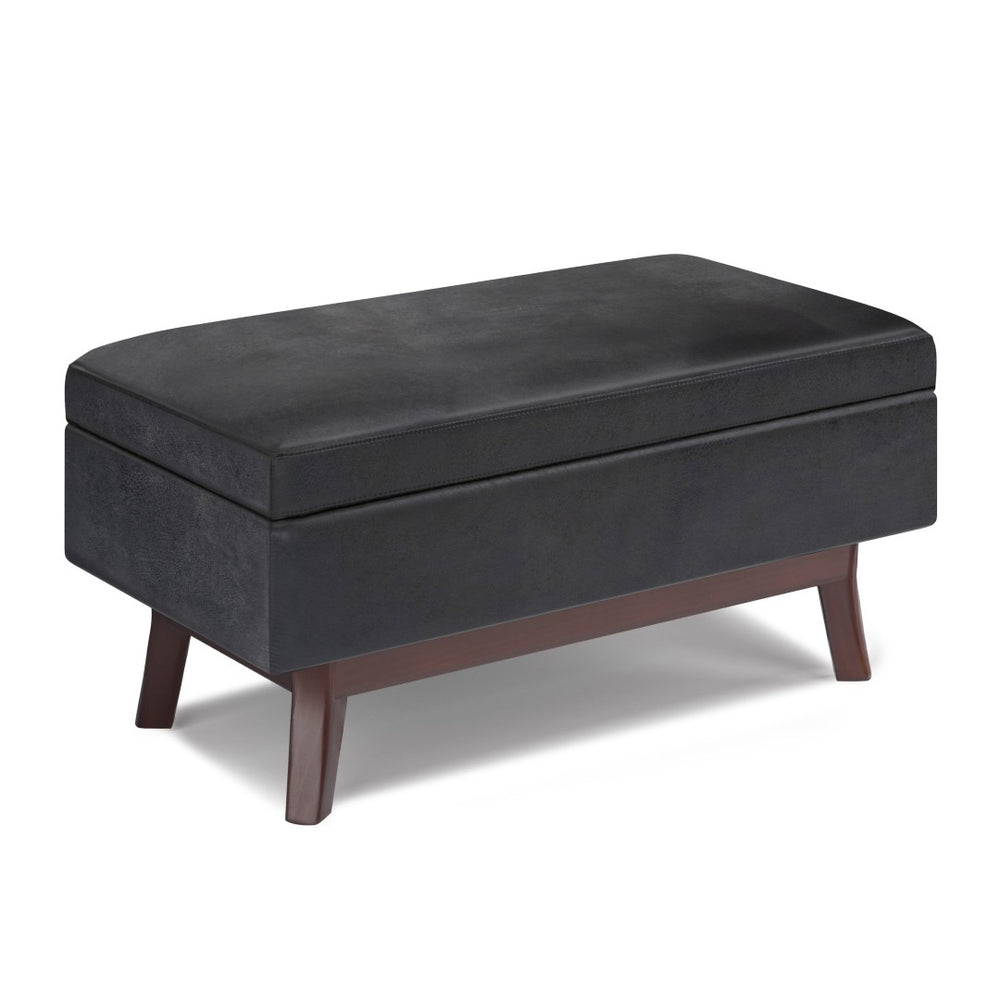 English Elm Owen Small Rectangular Storage Ottoman - Versatile Faux Leather Furniture For Modern Living Spaces B136P159195-GIGA