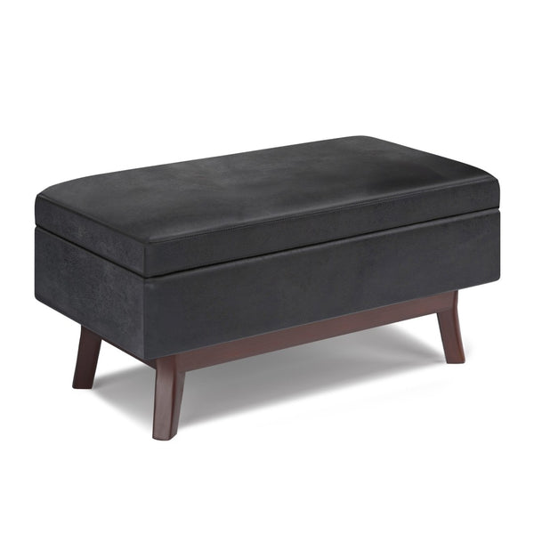 English Elm Owen Small Rectangular Storage Ottoman - Versatile Faux Leather Furniture For Modern Living Spaces B136P159195-GIGA