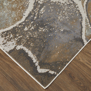 Feizy Rugs Clio Abstract Watercolor Area Rug - Luxurious Machine-made Design With High-low Pile Texture Gray,Brown Polypropylene Clo39k5ftanmlti1g