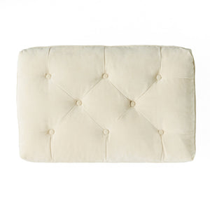 English Elm Lofton Button Tufted Round Ottoman with Turned Birch Legs for Living Room Seating 53081.00