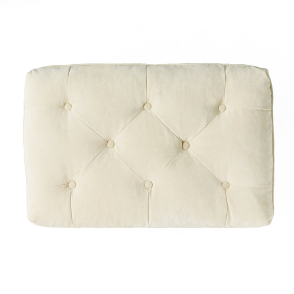 English Elm Lofton Button Tufted Round Ottoman with Turned Birch Legs for Living Room Seating 53081.00