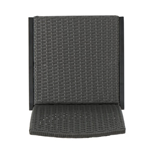 English Elm Christopher Knight Home® - CONWAY Outdoor Wicker Barstool Set of 2 – Powder-Coated Iron Frame, Weather-Resistant Poly Wicker, Stylish Grey 59002.00